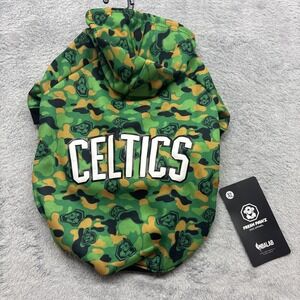 Boston Celtics‎ NBA Pets  Fresh Paws Camo Hooded Sweatshirt Dog Size XL 20-35lbs